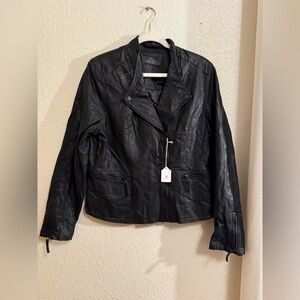 All Saints Black Leather Biker Jacket